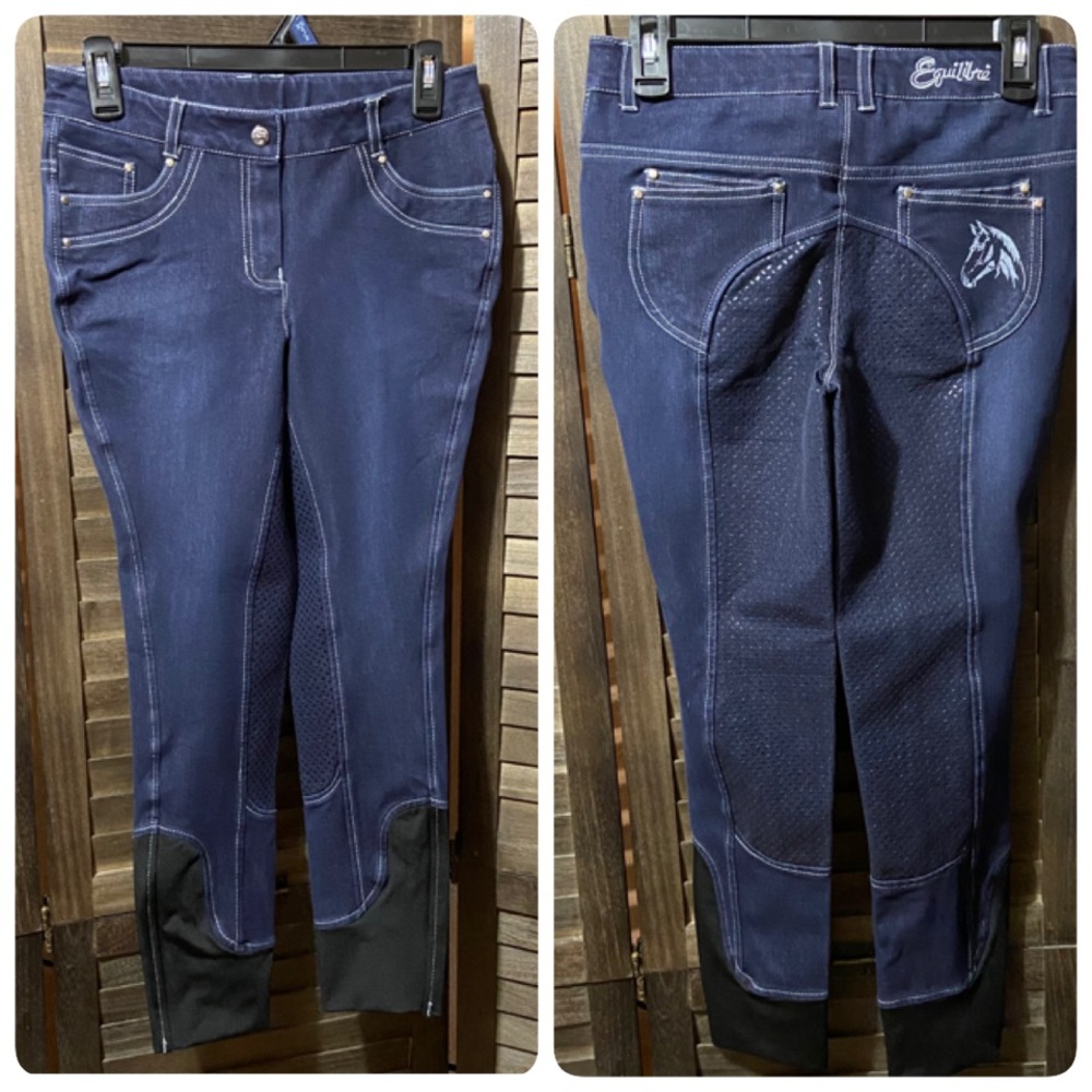 Equilibre Horse Riding Breeches Pants Jeans Equestrian Youth Sz 14 Stretch Race